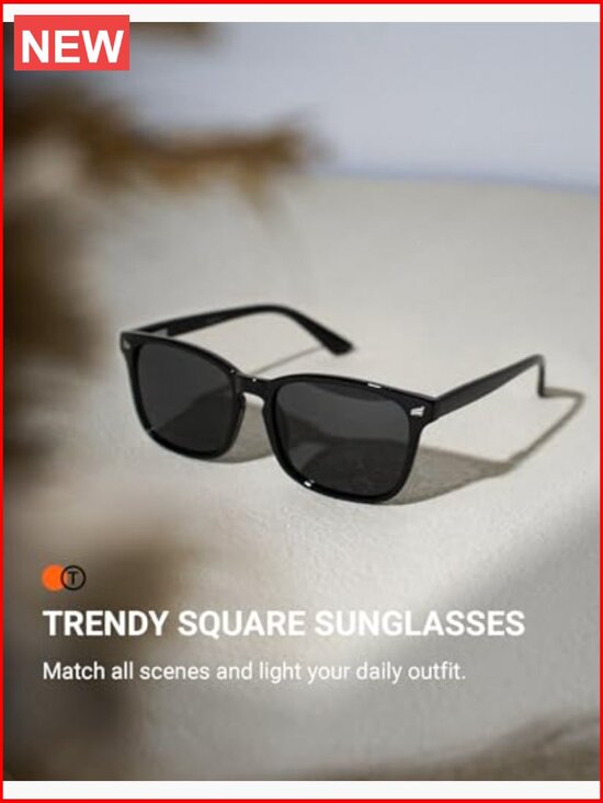 Polarized Square Sunglasses for Men and Women UV Protection Lightweight main image 5